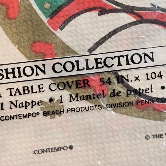 Vintage Sound of Christmas Disney Mickey Paper Table Cover - Contempo 54"x104" - Picture 3 of 5